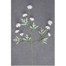 Pastel Water Color Pom Pom Chrysanthemum, White Flower, Artificial Silk Flower (Lot of 12)