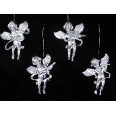 Silver Angel with Instrument Ornament (lot of 24)