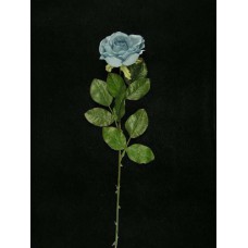Open Rose Spray, wedgewood blue, Artificial Silk Flower (lot of 12)