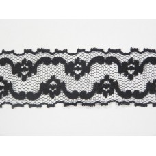 1.375 Inch Flat Double Edge Lace, Black (328 YARD - FULL SPOOL) MADE IN USA