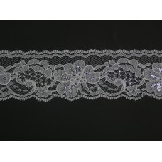 2 Inch Flat Lace, White - Silver (400 YARDS - FULL SPOOL) MADE IN USA