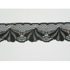 1.375 inch Flat Lace, black iridescent (230 yard FULL SPOOL) MADE IN USA
