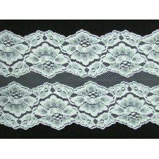 7.25 inch Flat Double Edge Galloon Lace, White (135-yard FULL SPOOL) MADE IN USA