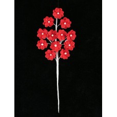 Bridal Flower, red (Lot Of 12 pcs. - 2 Bags x 6 pcs. Per Bag)