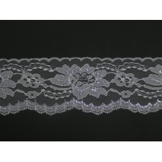 3 inch Flat Lace, White-Silver (325 YARD - FULL SPOOL) MADE IN USA