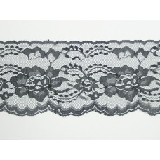 4 Inch Flat Lace, Black (25 yards) MADE IN USA