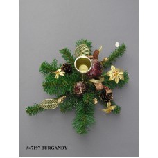 Brass Taper Candle Holder, burgundy, 9.5 inch (lot of 2)