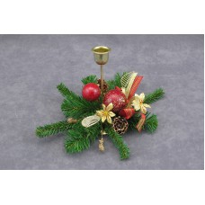 Brass Taper Candle Holder, red, 9.5 inch (lot of 2)