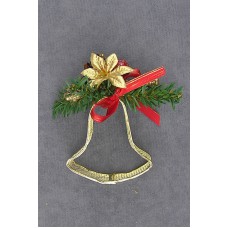 Mesh Bell Christmas Ornament, red accents, 3.5 inch (lot of 12)