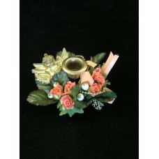 Christmas Taper Candle Ring, peach (lot of 24)