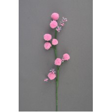 Pom-Pom Chrysanthemum Silk Flower, peach (lot of 72) SALE ITEM