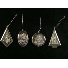 Clear Christmas Tree Ornaments, 4 assorted (lot of 48)