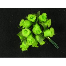 Miniature Rose Buds, apple green (lot of 12 bunches) SALE ITEM