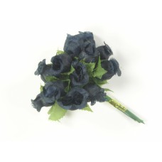 Miniature Silk Flower Rosebud, Black (lot of 12 bunches) SALE ITEM