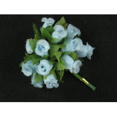 Miniature Silk Flower Rosebuds, Blue (lot of 12 bunches) SALE ITEM