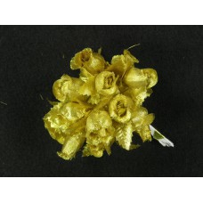 Miniature Silk Flower Rosebud, Gold/Gold (lot of 12 bunches) SALE ITEM