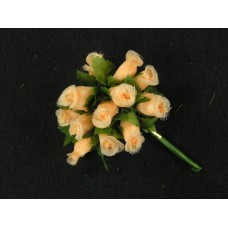 Miniature Silk Flower Rosebud, Peach (lot of 12 bunches) SALE ITEM