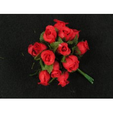 Miniature Rose Buds, red (lot of 12 bunches) SALE ITEM