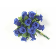 Miniature Rose Buds, royal blue (lot of 12 bunches) SALE ITEM