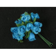 Miniature Ribbon Rose, turquoise (lot of 12 bunches) SALE ITEM