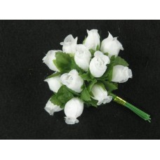 Miniature Ribbon Rose, white/green  (lot of 12 bunches) SALE ITEM