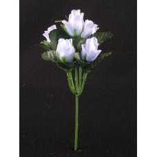 Satin Rosebud Pick, Light Blue, Artificial Silk Flower (lot of 72)