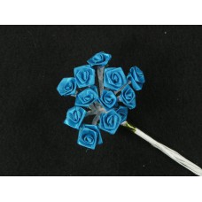 Medium Ribbon Rose, turquoise (lot of 12 bunches) SALE ITEM