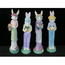 Resin Bunny Family, set of 4 (lot of 1 sets) SALE ITEM