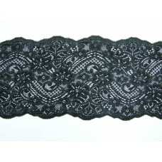 6.25 Inch Flat Double Edge Galloon Lace, Black (172 Yard FULL SPOOL) MADE IN USA