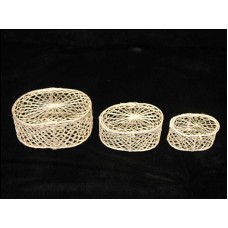 Abaca Oval Box, set of 3 (lot of 1 sets) SALE ITEM