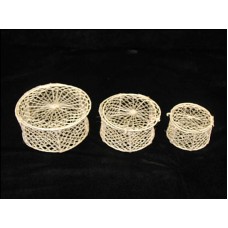 Abaca Round Box, set of 3 (lot of 4 sets) SALE ITEM