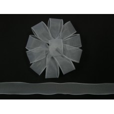 1.5 inch Sheer Wired Ribbon, white (10-yard spool) SALE ITEM