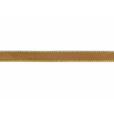 Double Face Satin Ribbon With Gold Edge, Brown, 1/4 Inch x 50 Yards (1 Spool) SALE ITEM