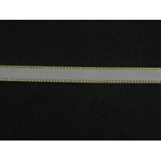 Double Face Satin Ribbon With Gold Edge, Silver, 1/4 Inch x 50 Yards (1 Spool) SALE ITEM
