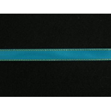 Double Face Satin Ribbon With Gold Edge, Turquoise, 1/4 Inch x 50 Yards (1 Spool) SALE ITEM