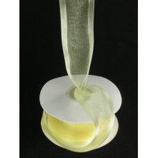 Organza Ribbon With Satin Edge , Baby Maize aka Light Yellow, 3/8 Inch x 25 Yards (1 Spool) SALE ITEM