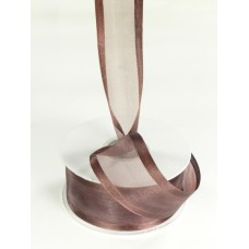 Organza Ribbon With Satin Edge , Brown, 1-1/2 Inch x 25 Yards (1 Spool) SALE ITEM