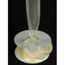 Organza Ribbon With Satin Edge , Ivory, 7/8 Inch x 25 Yards (1 Spool) SALE ITEM