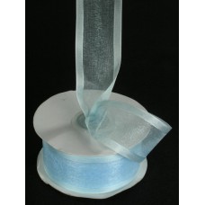 Organza Ribbon With Satin Edge , Light Blue, 3/8 Inch x 25 Yards (1 Spool) SALE ITEM