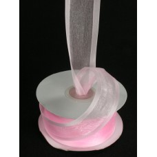 Organza Ribbon With Satin Edge , Lt. Pink, 1-1/2 Inch x 25 Yards (1 Spool) SALE ITEM
