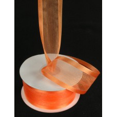 Organza Ribbon With Satin Edge , Orange, 1-1/2 Inch x 25 Yards (1 Spool) SALE ITEM