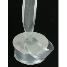 Organza Ribbon With Satin Edge , Silver, 7/8 Inch x 25 Yards (1 Spool) SALE ITEM