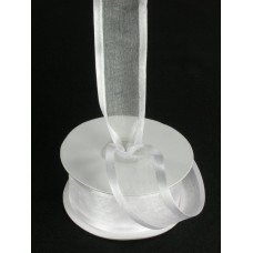 Organza Ribbon With Satin Edge , White, 7/8 Inch x 25 Yards (1 Spool) SALE ITEM