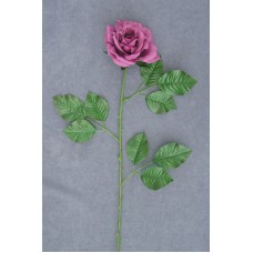 Open Rose Silk Flower, mauve, 22 inch (lot of 12)
