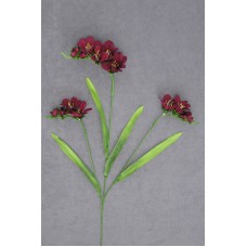 Freesia Silk Flower, dark burgundy, 23 inch (lot of 24)