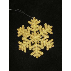 Gold Glittered Snowflake Christmas Decoration, 5 inch (lot of 12) Gold Glittered Snowflake Christmas Decoration, 5 inch (lot of 12)