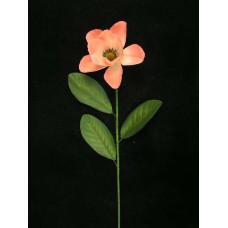 Handwrapped Single Magnolia, peach, Artificial Silk Flower (lot of 12)