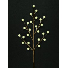 Ivory (Shiny) Artificial Berry Spray With 25 Berries (Lot of 1 Bag - 12 pcs. Per Bag) SALE ITEM