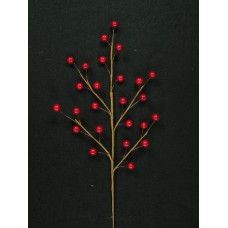 Red (Shiny) Artificial Berry Spray With 25 Berries (Lot of 1 Bag - 12 pcs. Per Bag) SALE ITEM