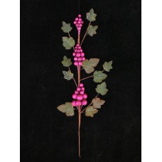 Garnet (Metallic) Grape Spray With 3 Bunches Of Grapes, 16 Inch (lot of 12)